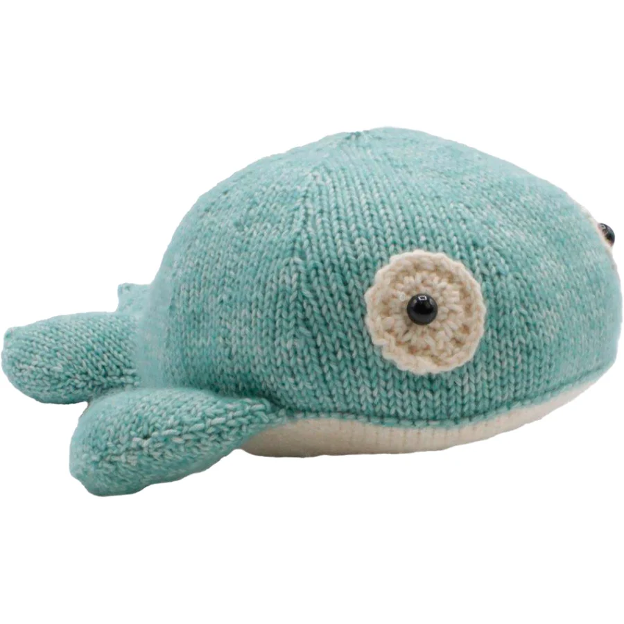 Imagen de Doudou Baleine Tricoté Bleu Clair